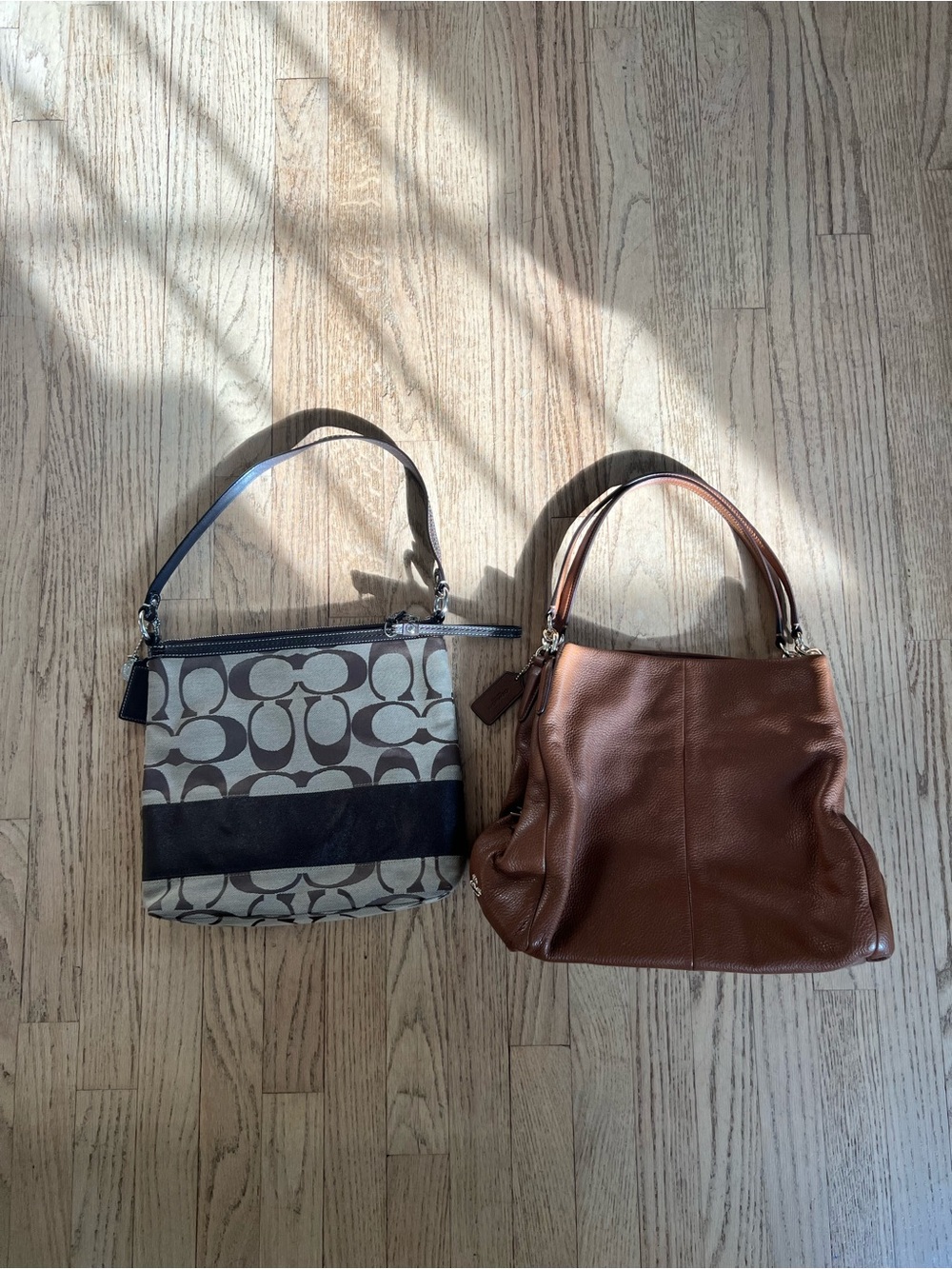Two Coach bags (used), great condition barely used